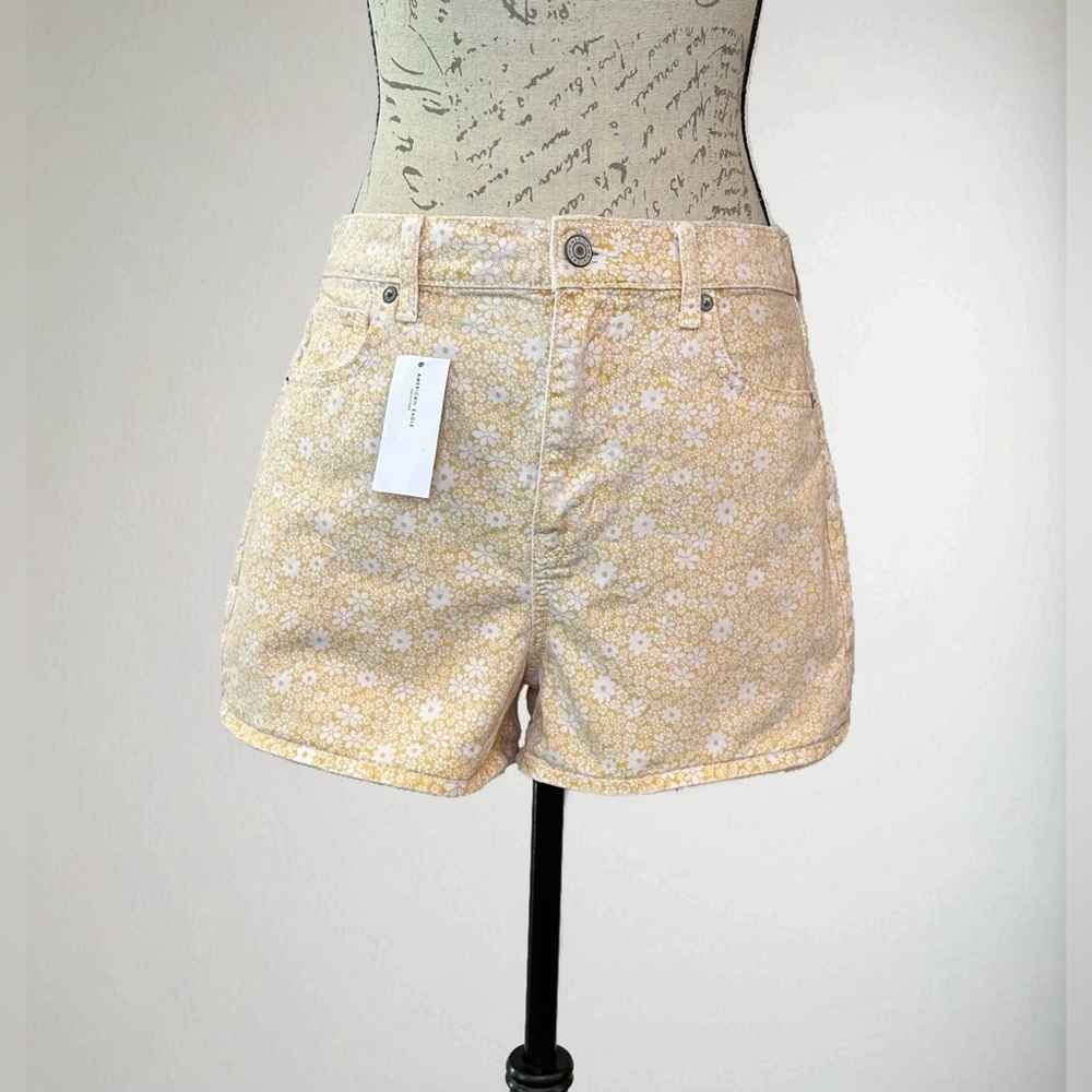 NWT American Eagle Yellow Floral Jean Shorts